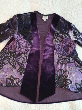 Vintage Jacket H&M Iridescent Purple Patchwork Gorgeous Size 8 Petite